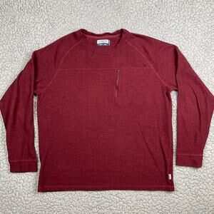 Magellan Outdoors Pullover Mens Large Heather Maroon Chest Pocket Long Sleeve